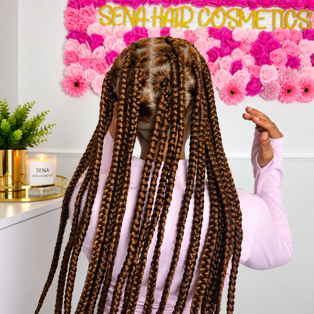 Perruque Knotless Braids – Brun & Caramel