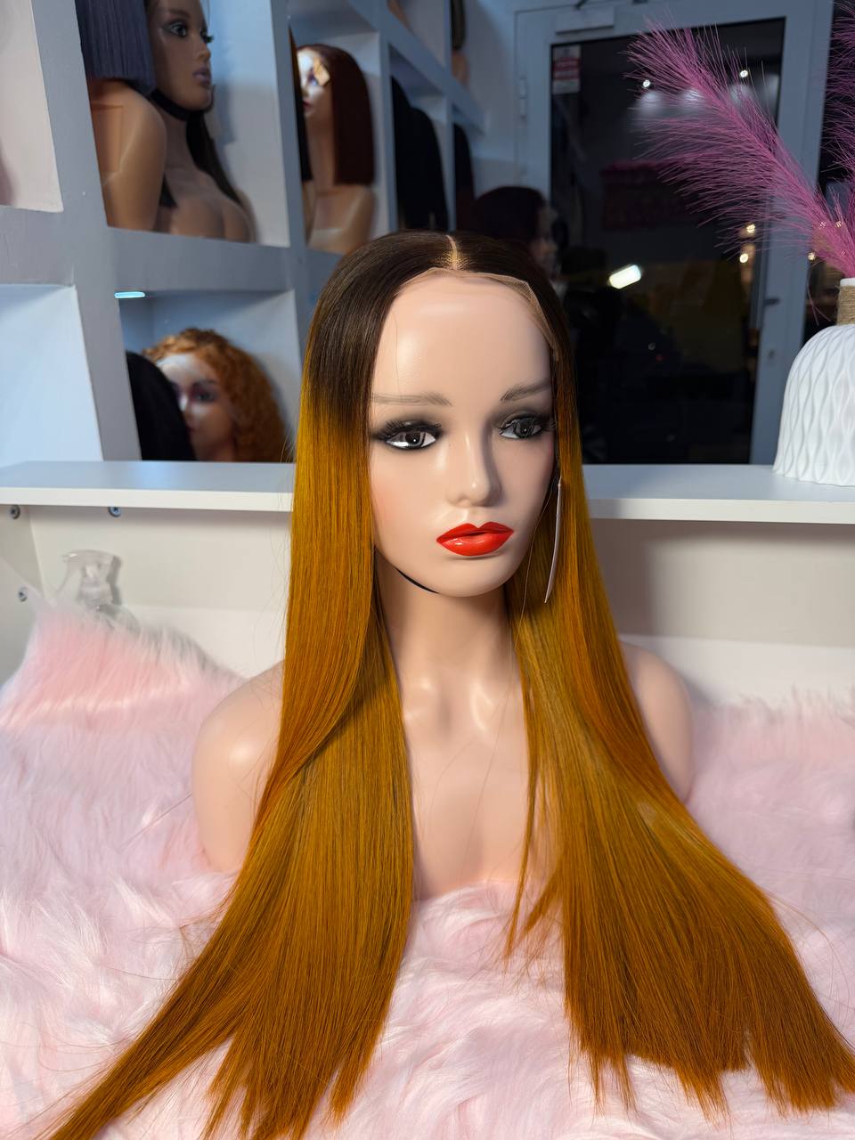 Perruque lace front bouclée méchée